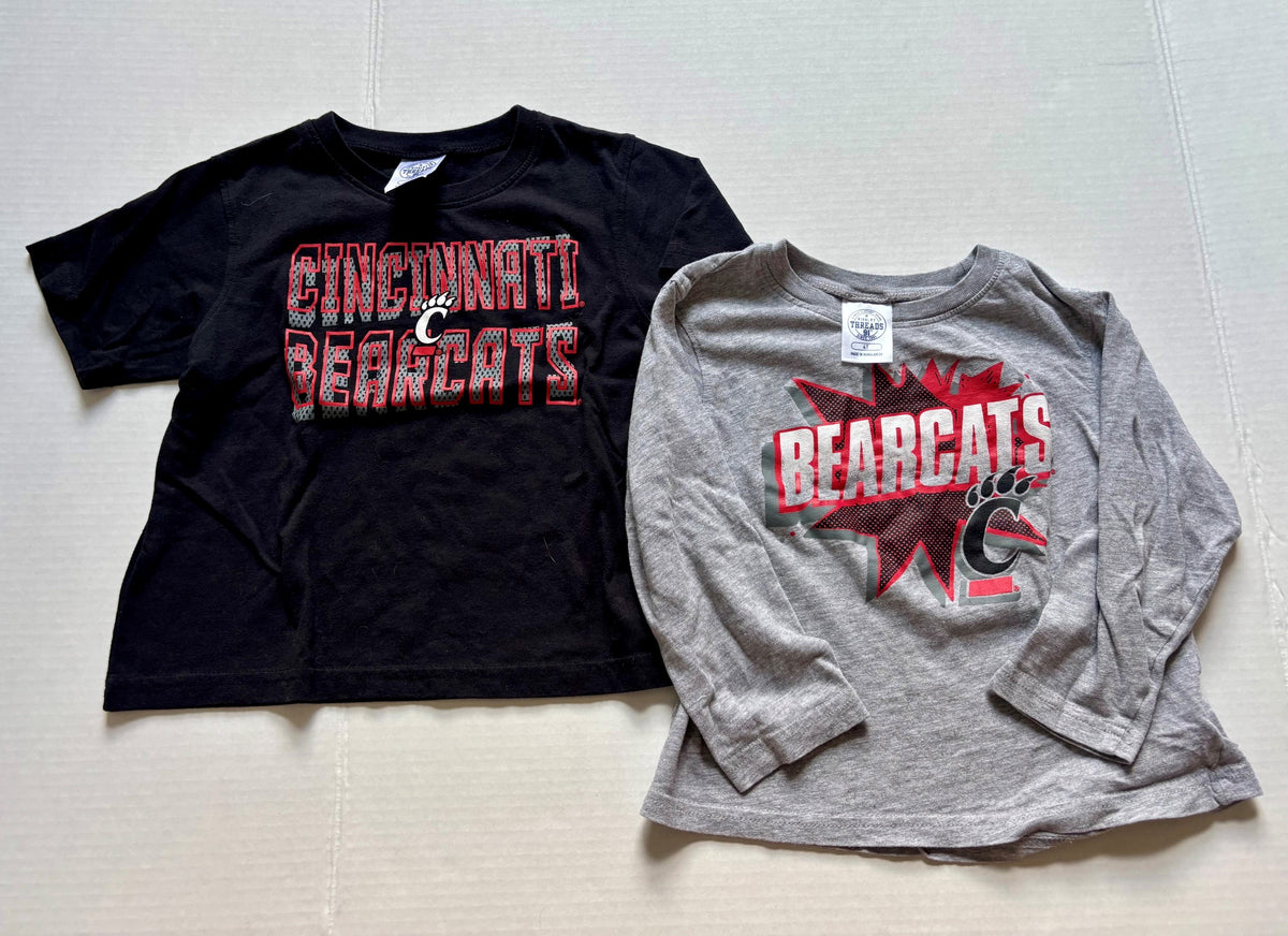 #154 Cincinnati Bearcats Tees Boys or Girls 4 VGUC