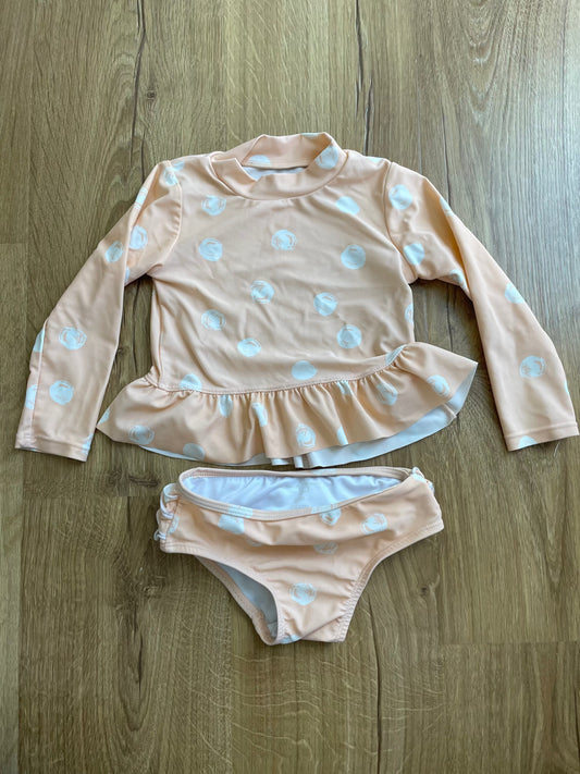 #6 - Jessica Simpson 2-Piece Bikini Swim Suit Rash Guard Set, Girls, 2T/24M
