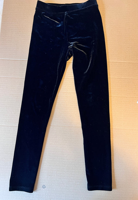 #176 - Crewcuts girls black velvet leggings | 8