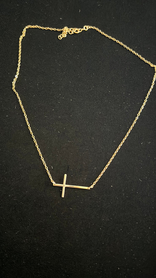 #176 - boutique gold cross necklace