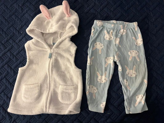 #211 REDUCED 12m Bunny Vest and Pants