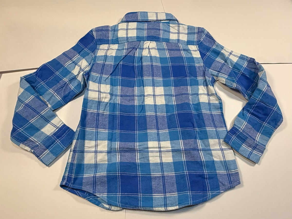 #141 Boys Medium 8 Cat & Jack Blue and White Flannel