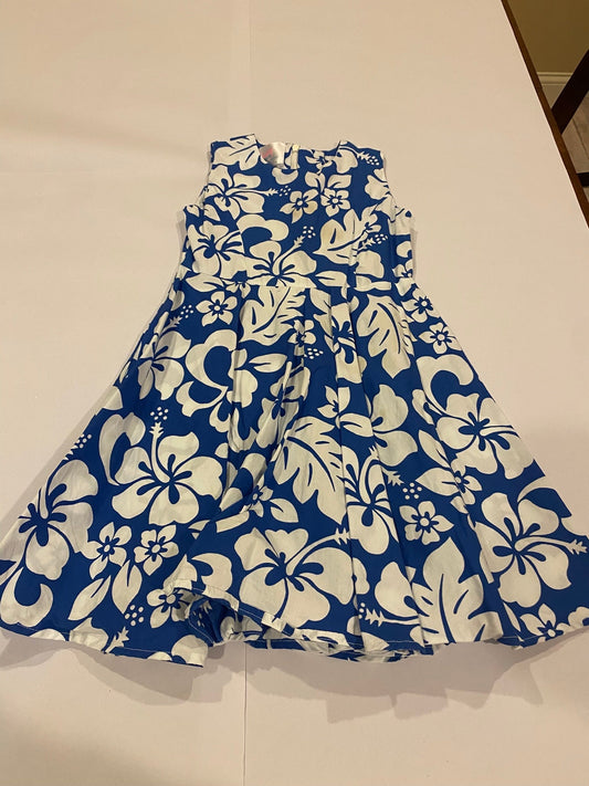 Reduced Seller #142 Girls size 6 Blue/White Hawaiian Dress