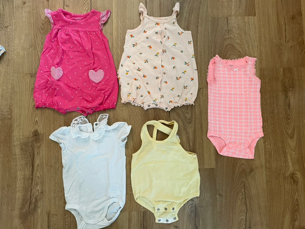 #6 - 5 Girls Summer Onesies, 12 months