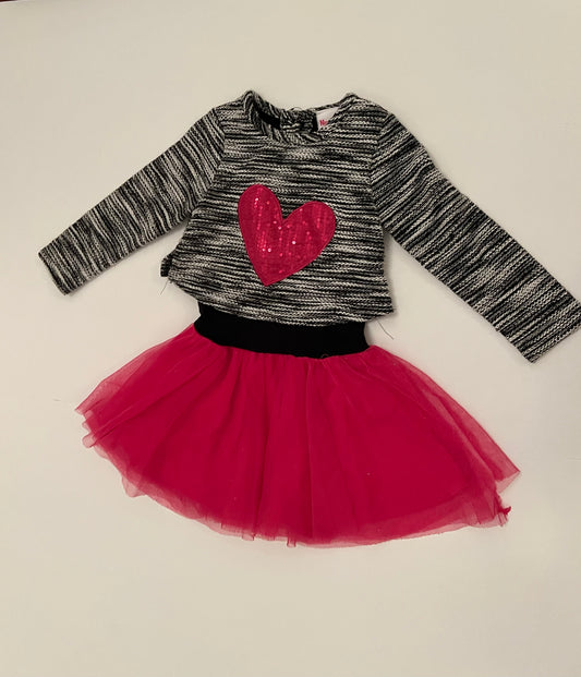 Nannette kids Sequin Heart Tulle Dress Girl's Size 24 months