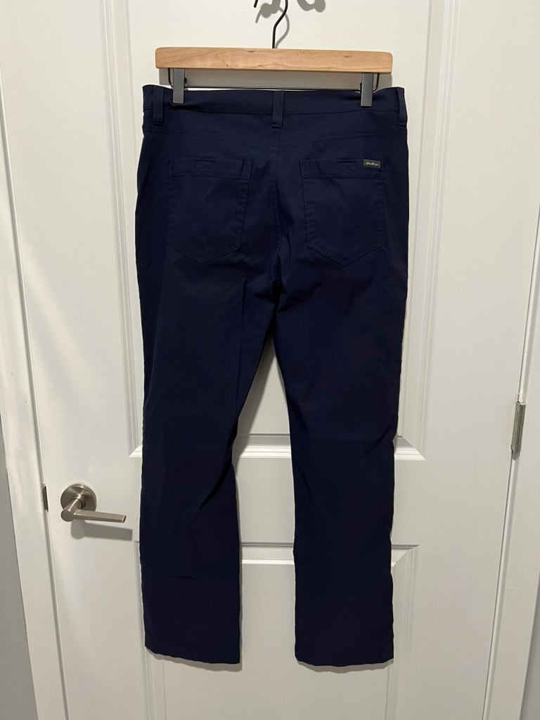 Seller #76 - Eddie Bauer Tech Pants Men's Nylon Stretch Straight Leg - Navy Blue - 32x32