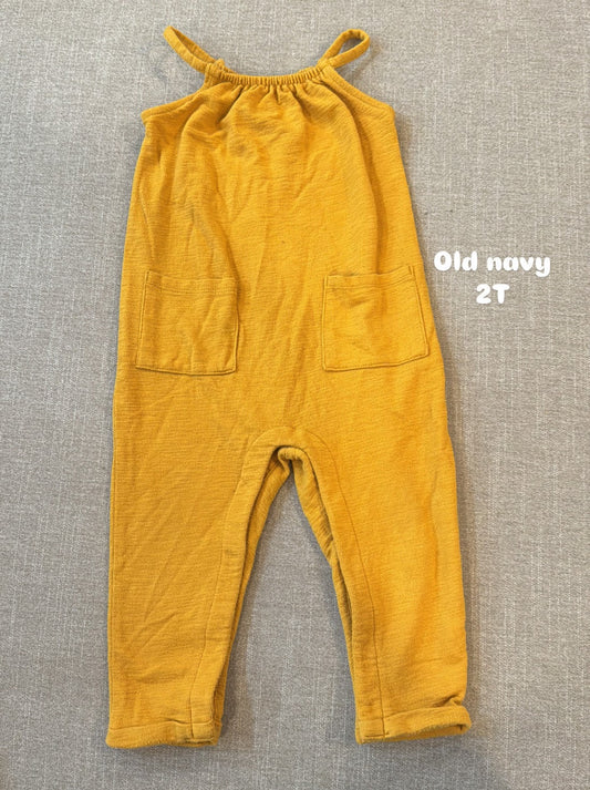 #145 Old Navy mustard yellow jumper Girls 2T EUC