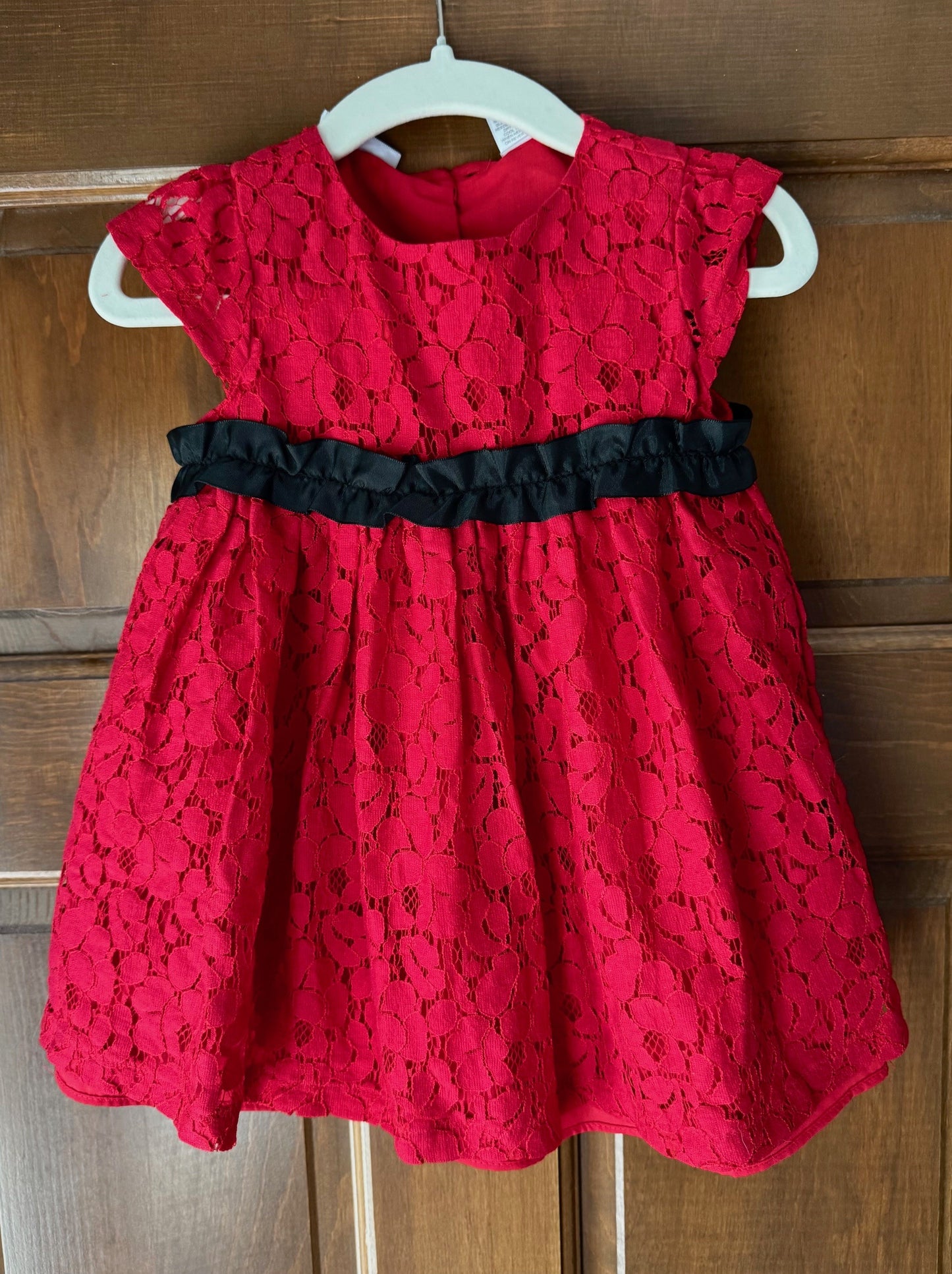 Seller 126 - First Impressions 18 mos Red Lace Dress