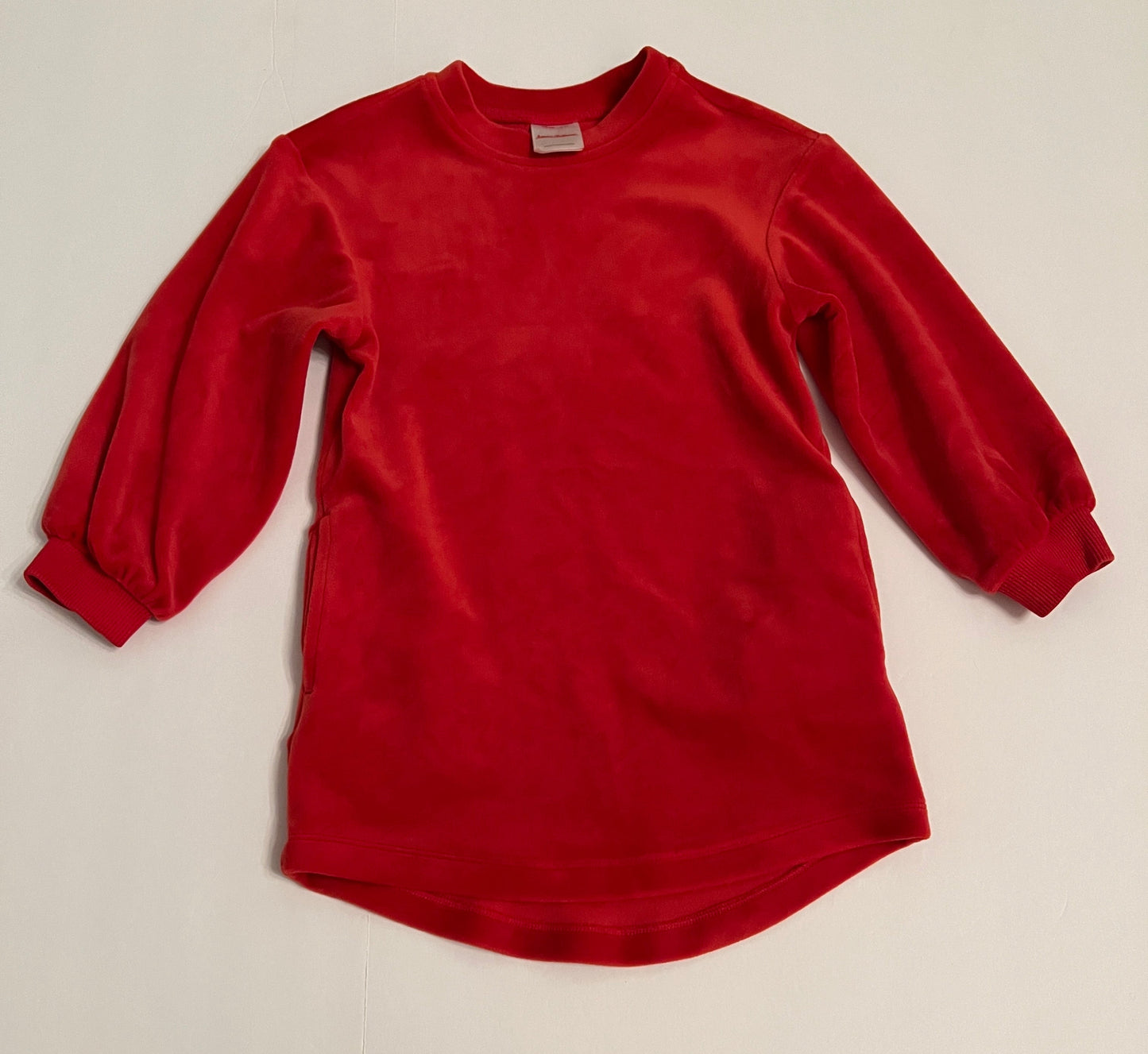 #180 Girls Size 90 3T Hanna Andersson Red Velour Dress