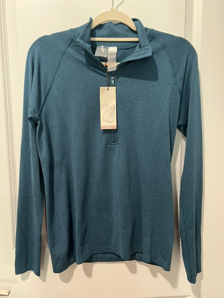 Seller #76 - CALIA Women's Seamless Long Sleeve Quarter Zip Star Blue Size Large NWT