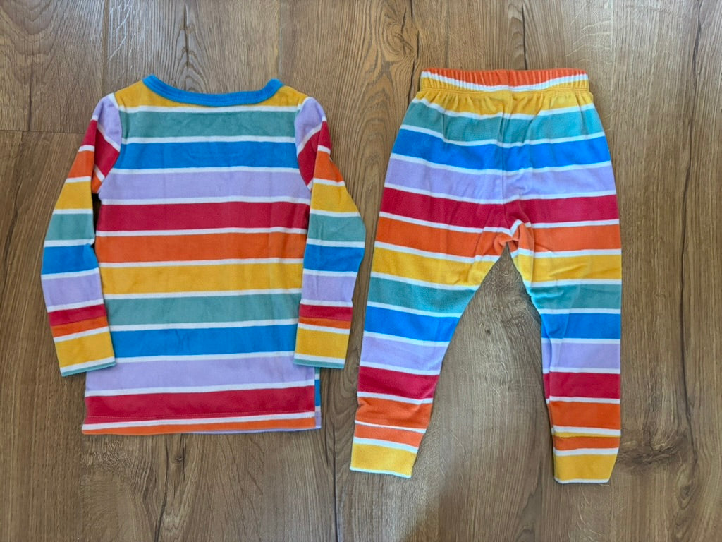 #6 - Cat & Jack Girls Rainbow Fleece Pajamas - 2T
