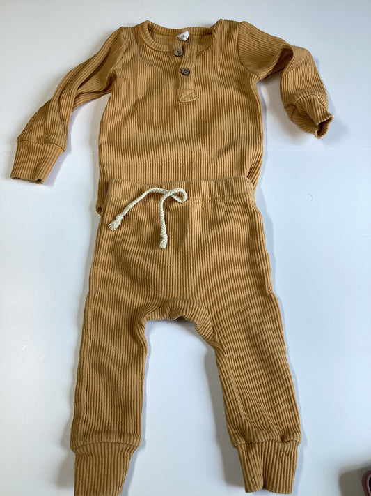 #129 6-12m Mustard Colored Set