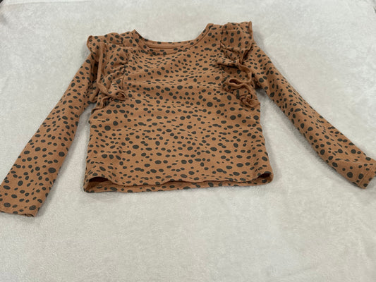 #75B Girls 5T Grayson Mini long sleeve sweatshirt leopard print