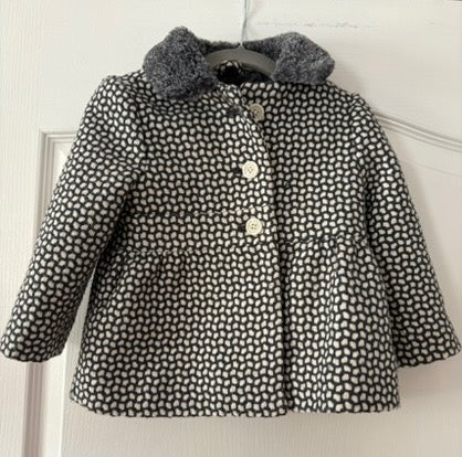 Seller 183 - Cat & Jack Girls 18 Month Gray Button Up Jacket - VGUC