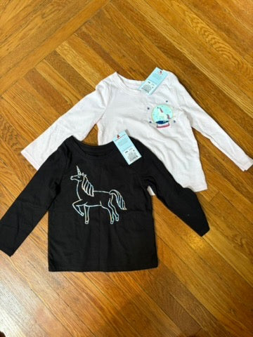 Seller 183- Cat & Jack Girls 18 Month Longsleeve Shirts (Set of 2) - NWTs