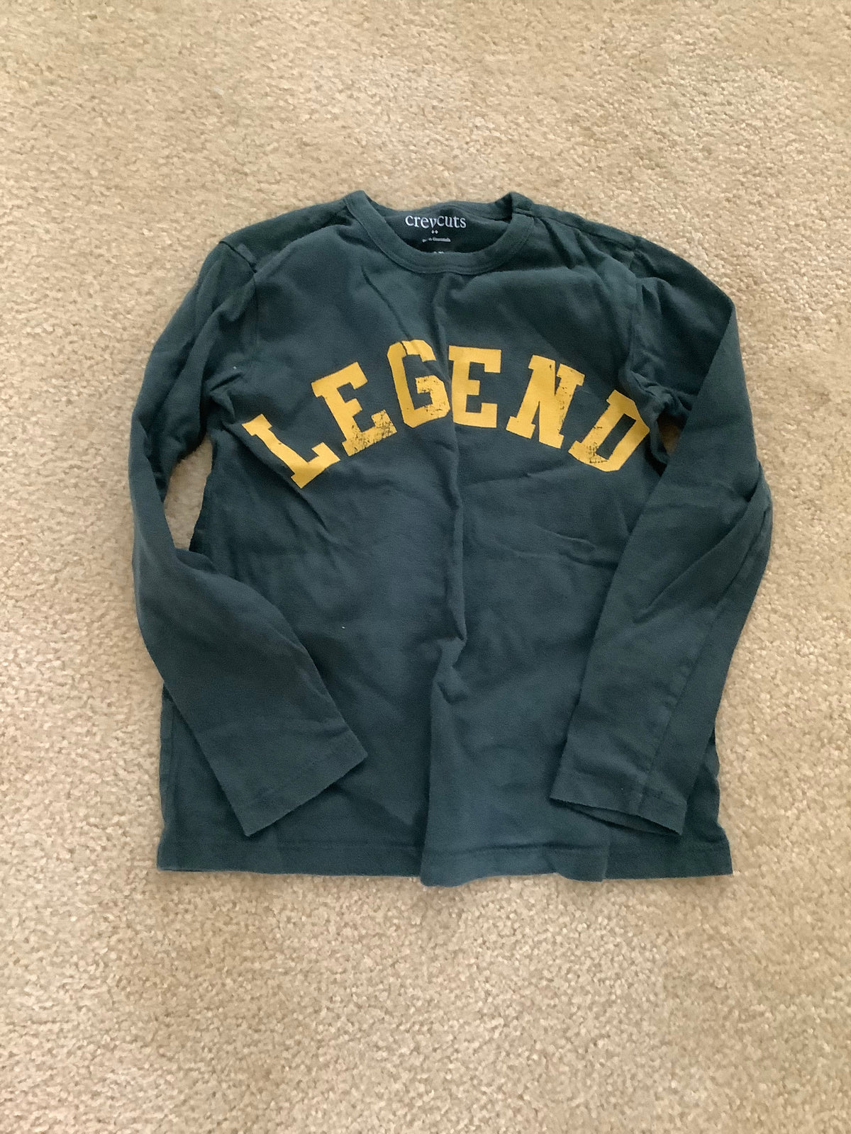 #130 Crewcuts Green Legend Long Sleeve Sz 6-7