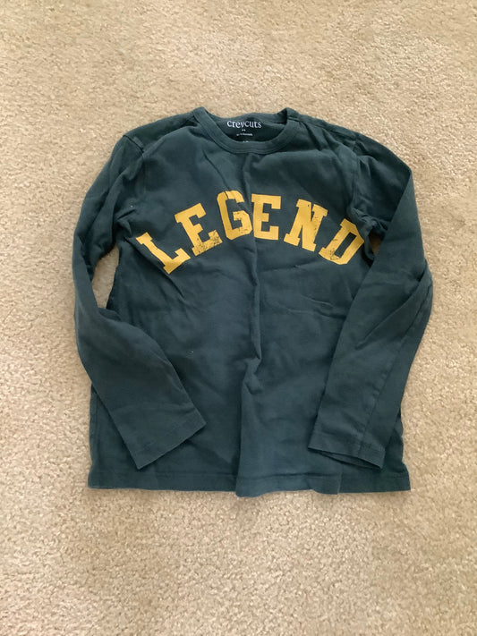 #130 Crewcuts Green Legend Long Sleeve Sz 6-7