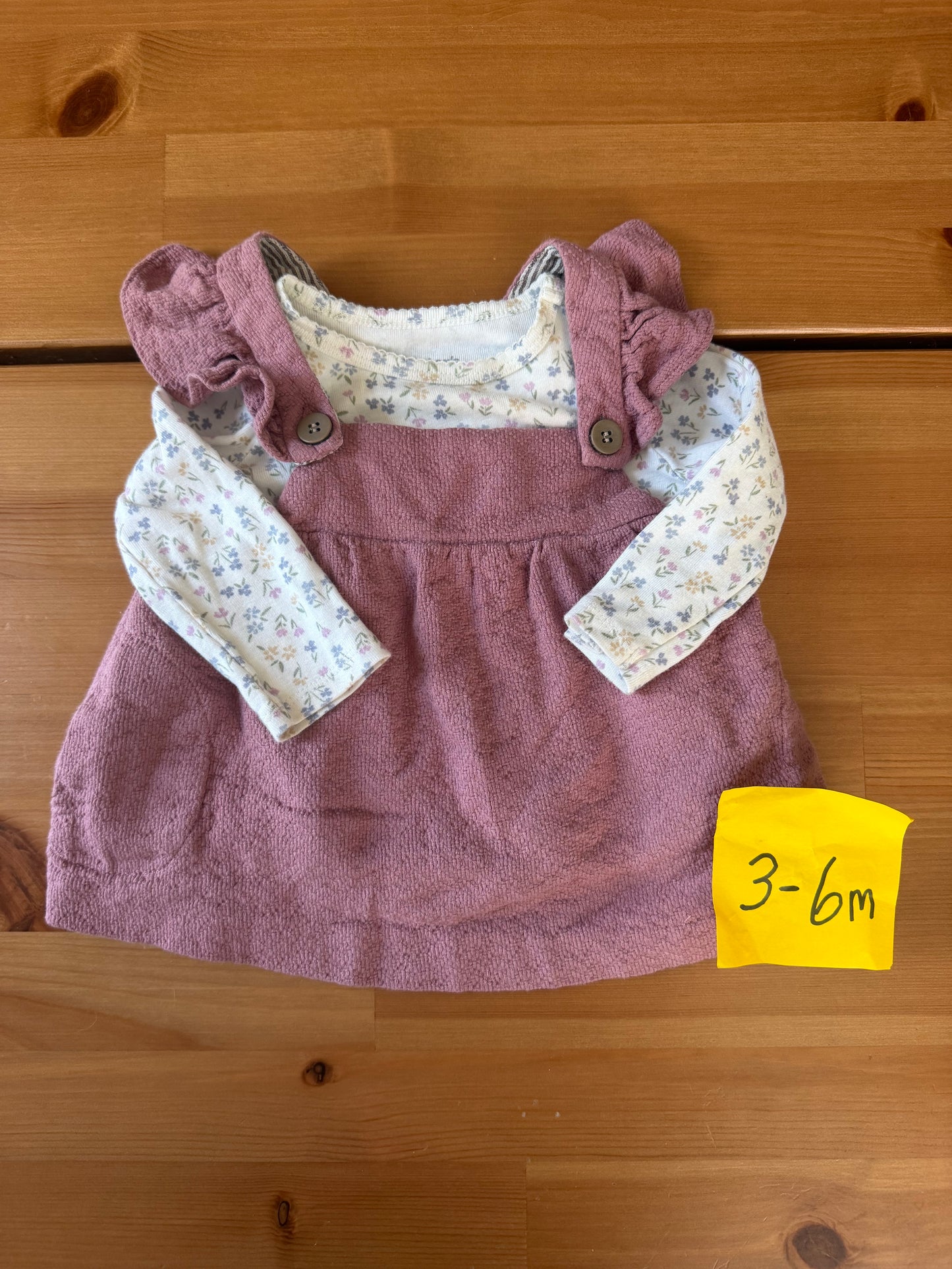 Seller #94 Baby Girl 3-6M Boutique Purple Jumper with Carters shirt