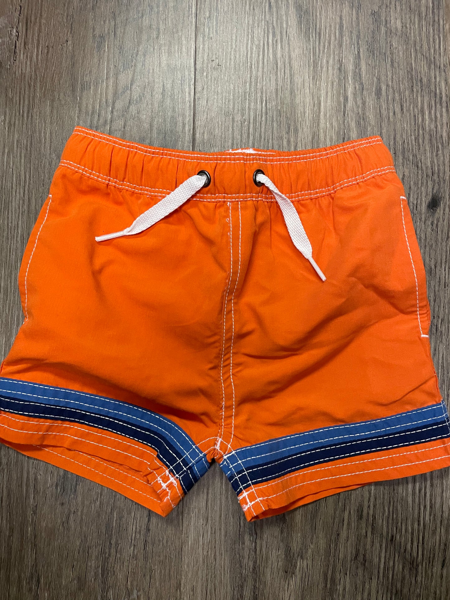 New boy 18-24 months HA swim shorts orange and stripe