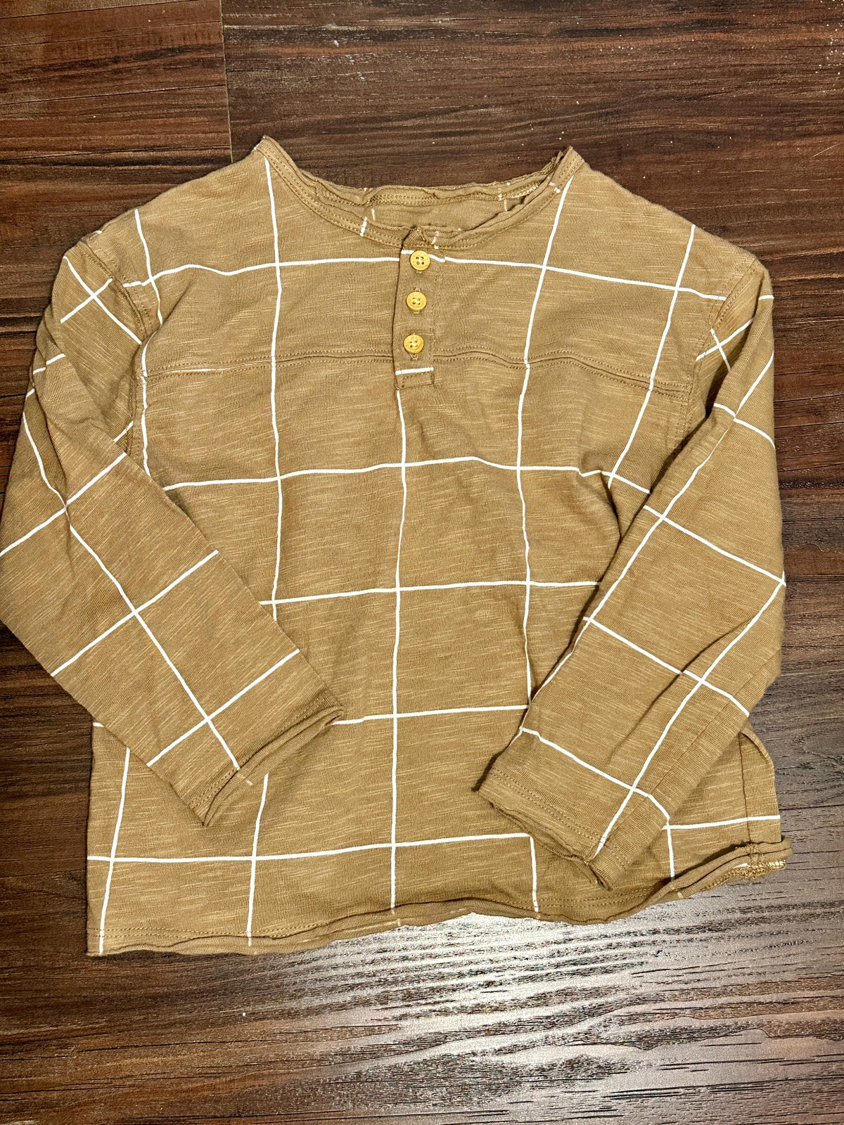#48 Little Co Brown LS Shirt NWOT 5T
