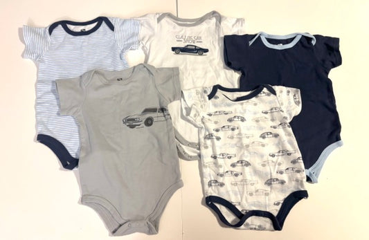 #70 5-pack 18-24 mo car themed short sleeve bodysuit
