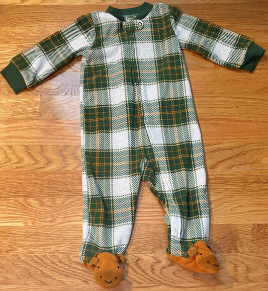 #69 Carter's Fleece Moose Sleeper 9M