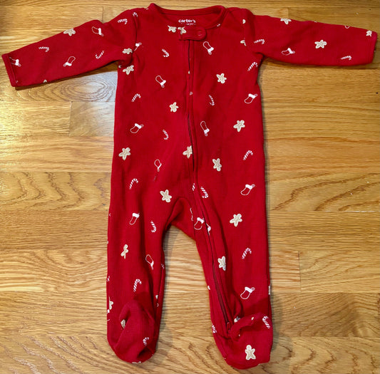 #69 Carter's Red Christmas Sleeper 9M