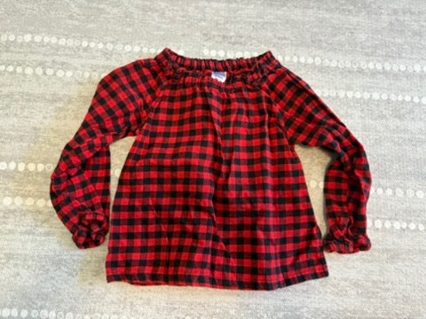 Seller 183 - Carter's Girls 24 Month Red & Black Plaid Shirt - VGUC