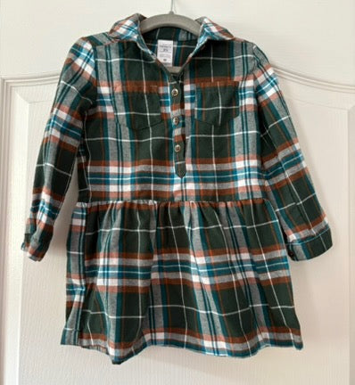 Seller 183 - Carter's Girls 2T Green Plaid Dress