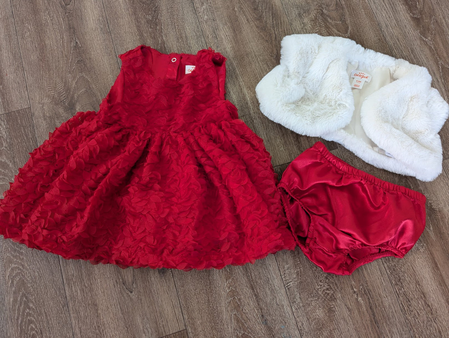 #144 - Girls Cat & Jack Holiday Dress Size 6-9m