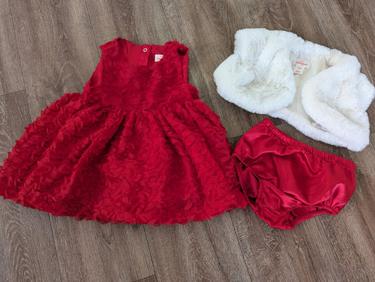 #144 - Girls Cat & Jack Holiday Dress Size 6-9m