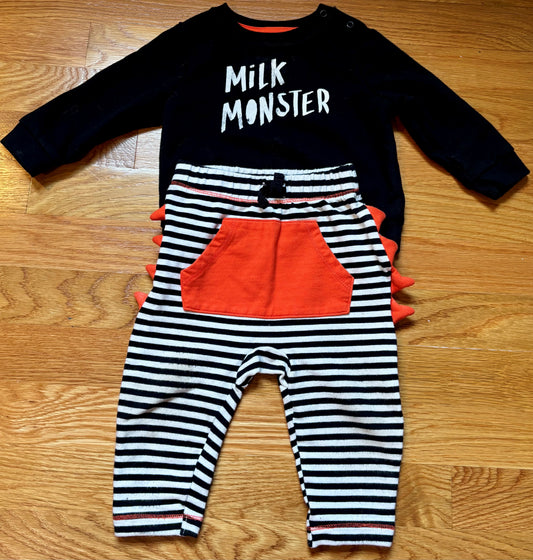 #69 Cat & Jack Milk Monster outfit 6-9M