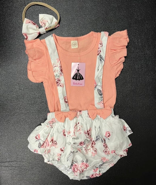 new girl 12-18 months three piece cute outfit