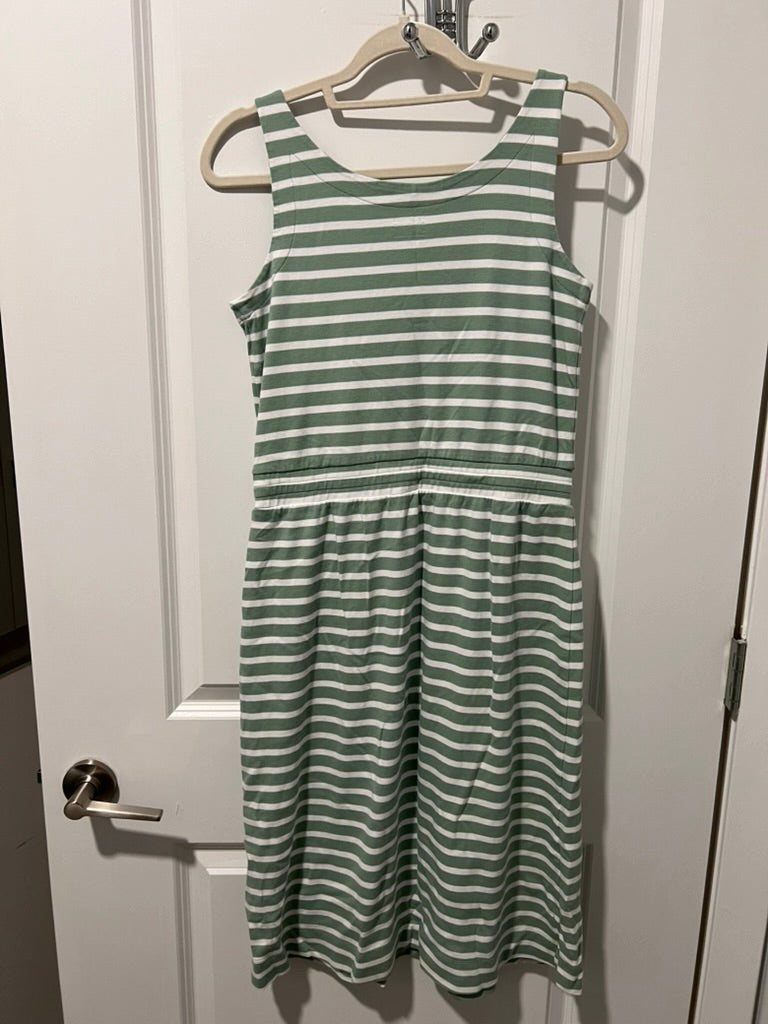 Seller #76 - Talbots Haven Well Within Willow Green Organic Cotton Interlock Striped Dress S