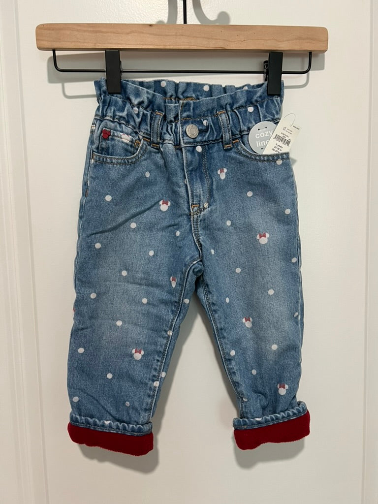 Seller #76 - babyGap | Disney Minnie Mouse Just Like Mom Fleece-Lined Jeans - Size 2 Years