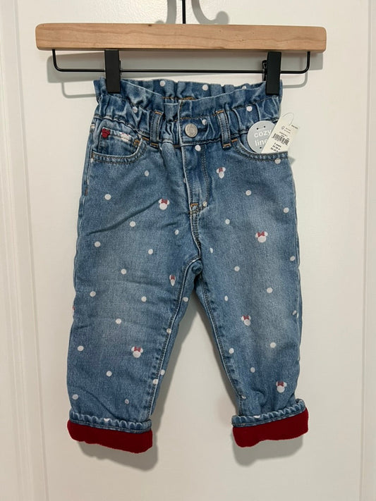 Seller #76 - babyGap | Disney Minnie Mouse Just Like Mom Fleece-Lined Jeans - Size 2 Years