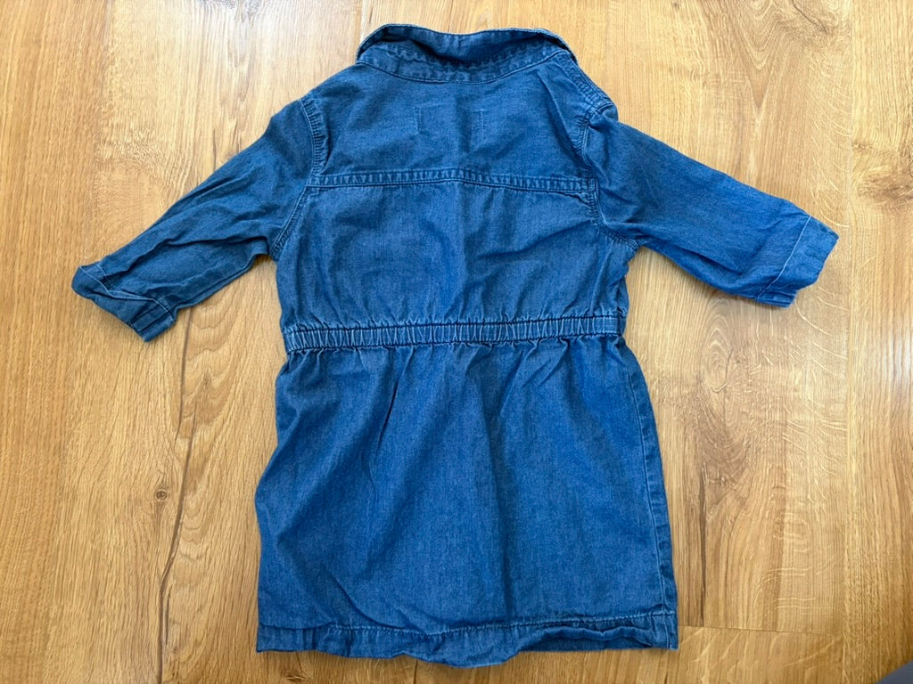 #6 - Old Navy Girls Jean Long-Sleeved Shirt Dress - 18-24 months