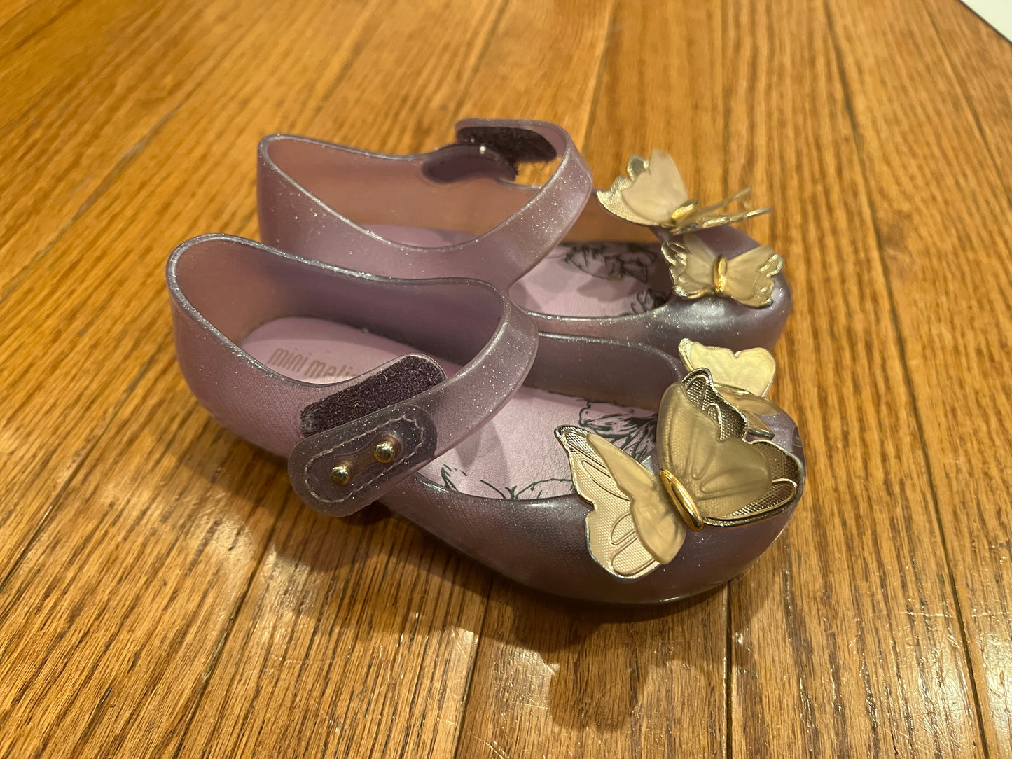 Girls Shoe 8 Purple Butterfly Mini Melissa Shoes
