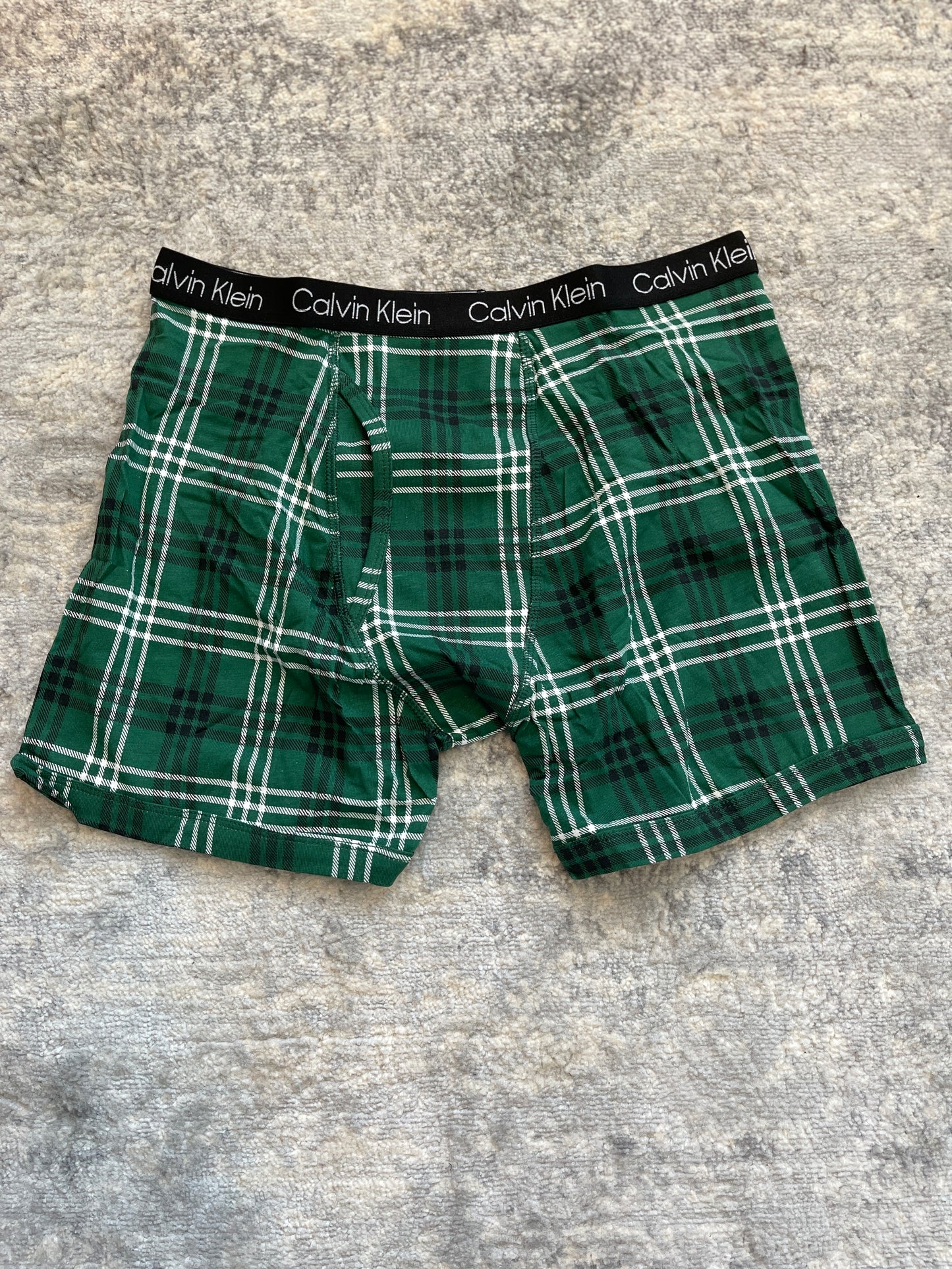 Calvin Klein Boy's Green Plaid Boxer Brief Underwear XL 16/18- PPU Montgomery