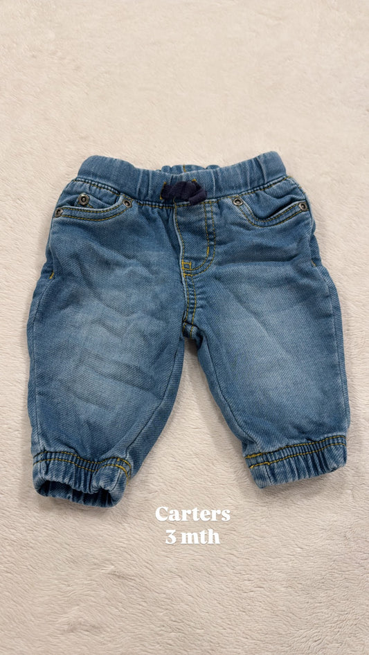 #145 Carters jean joggers Boys 3 mth EUC