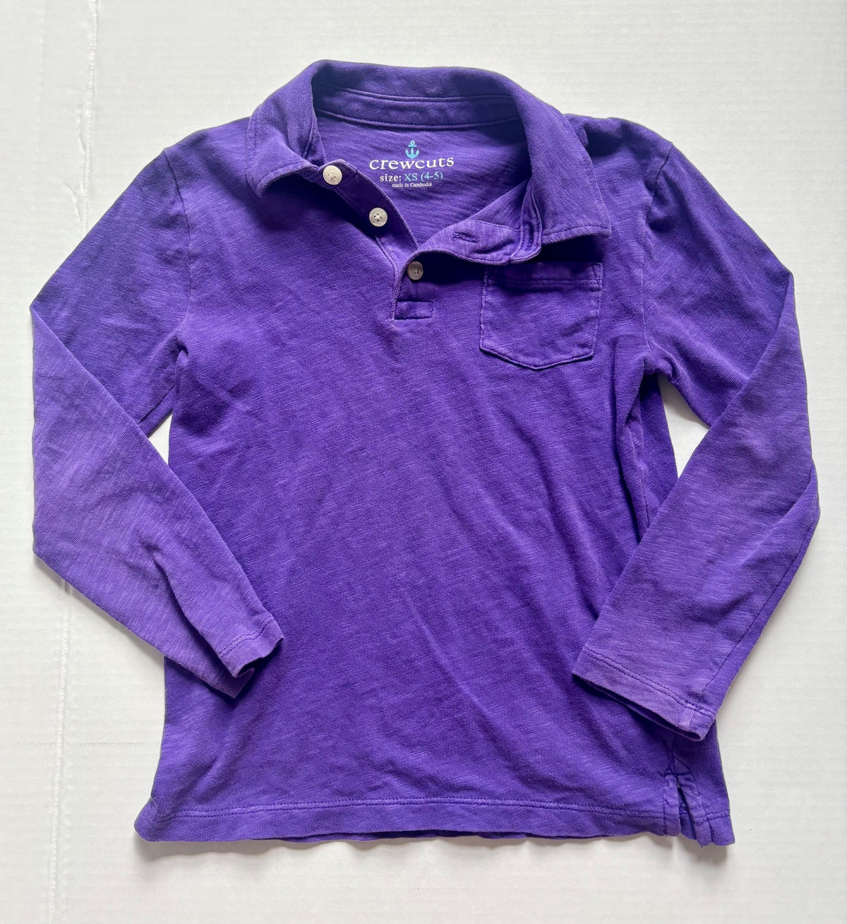 #154 Crew Cuts Long Sleeve Polo Boys 5 EUC