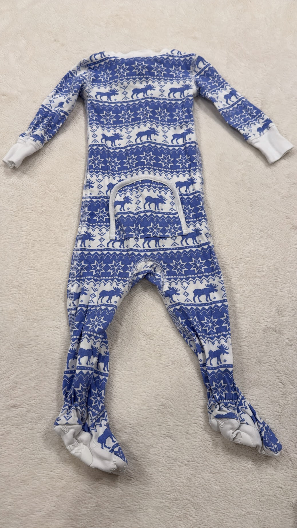 #145 TBBC blue moose sleeper Boys 3-6 mth EUC