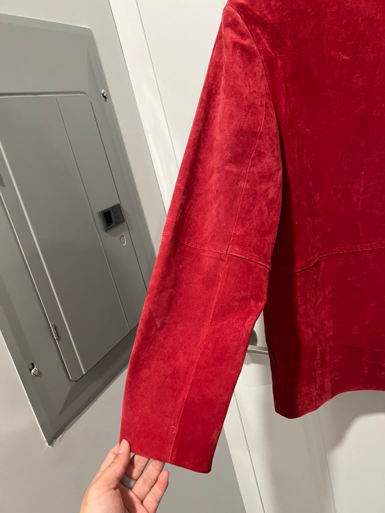 Seller #76 - Red Leather Vintage Jacket - Size Medium