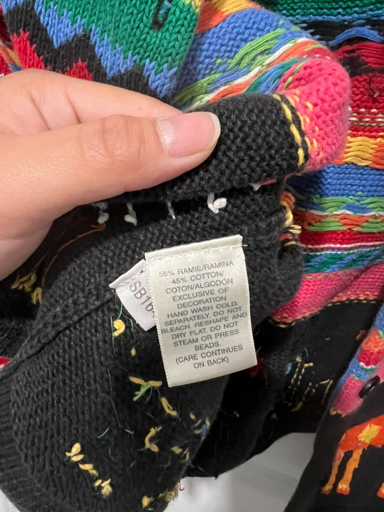 Seller #76 - Vintage Susan Bristol Cardigan Sweater Animals Safari Women Size Medium