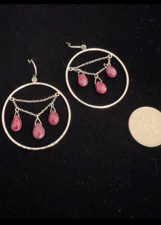 #176 - Chan Luu silver and ruby earrings