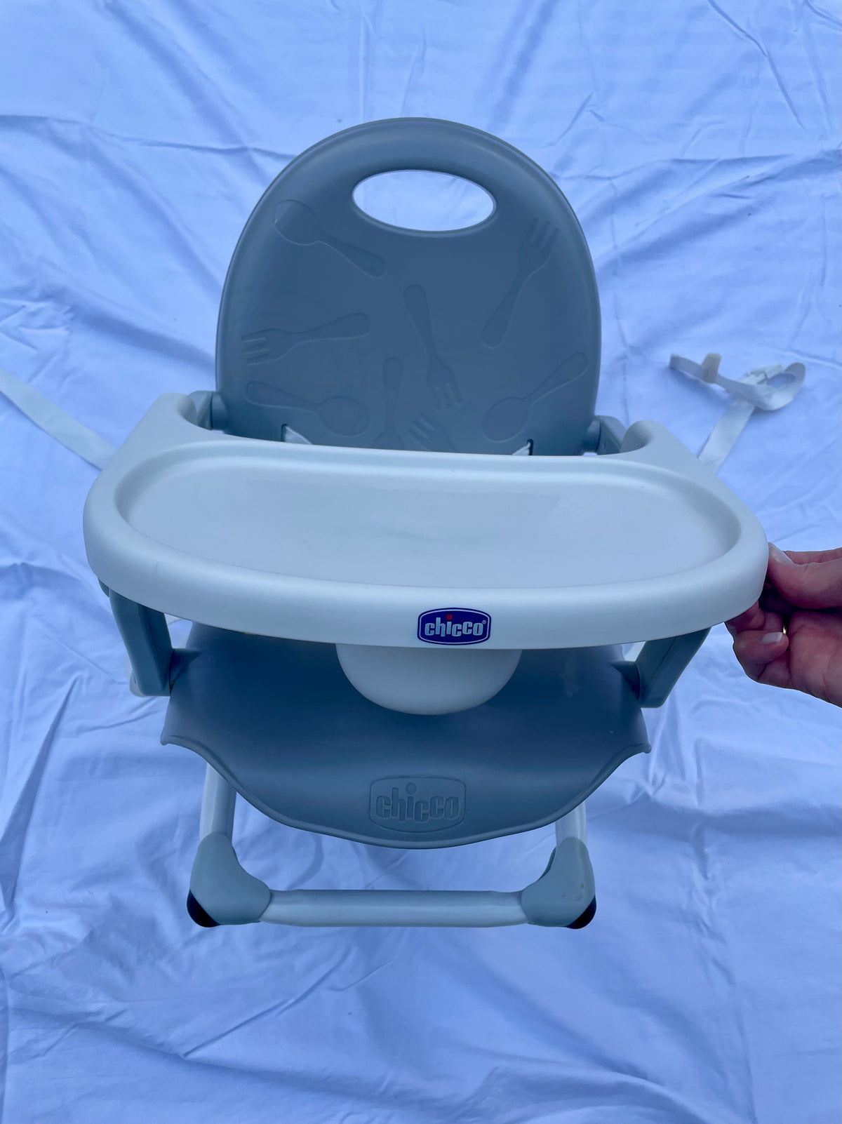 #32 Chicco Gray Pocket Snack Booster Seat for Children Up to 50 Lbs