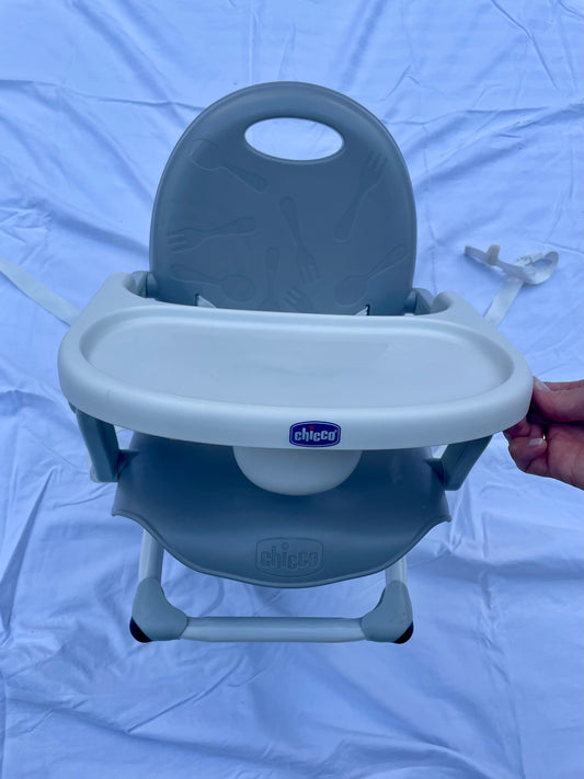 #32 PRICE REDUCED Chicco Gray Pocket Snack Booster Seat for Children Up to 50 Lbs