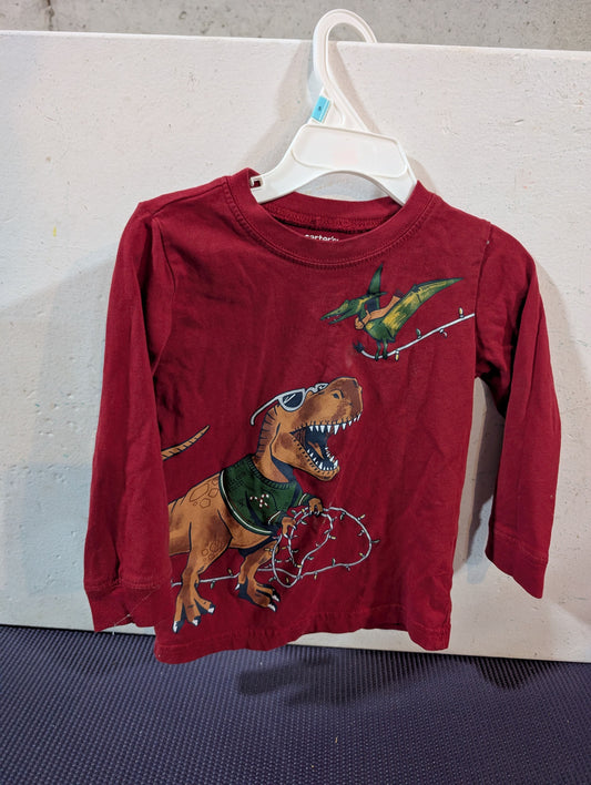 Seller 123 - Carters Dinosaur Christmas Shirt 2T