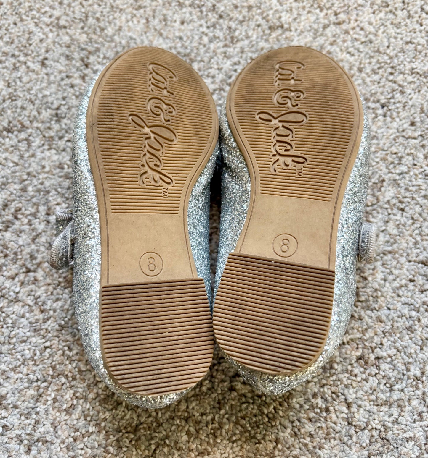 #43 Cat and Jack Glitter Flats Girls 8 GUC
