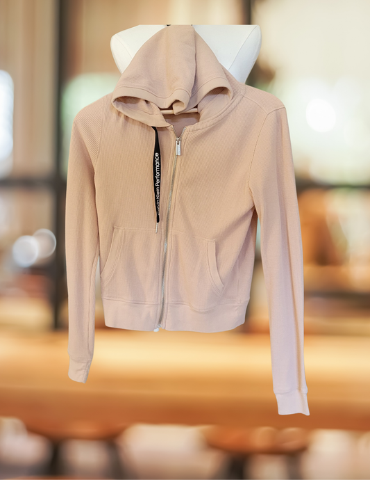#59 Calvin Klein Womens XS Waffle Knit Sweater with Hood